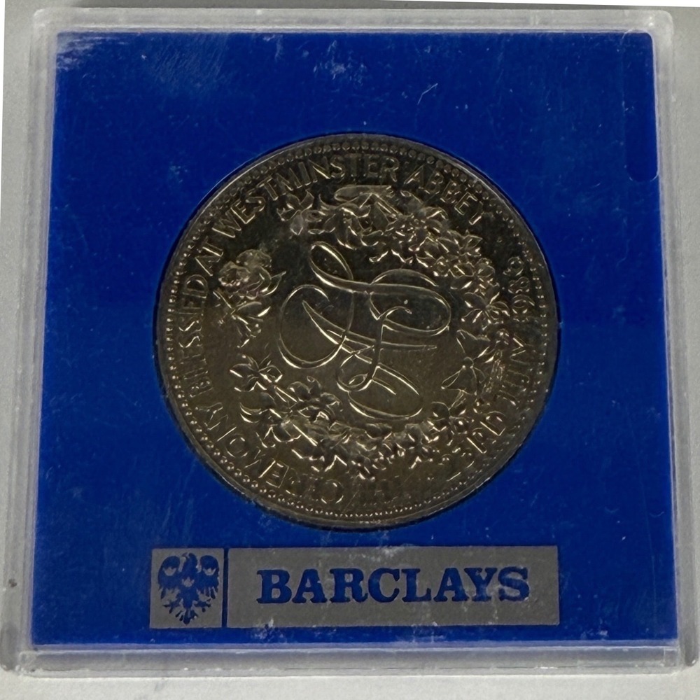 1986 Royal Wedding Medal Prince Andrew Sarah Ferguson Barclays Bank Cased Fergie